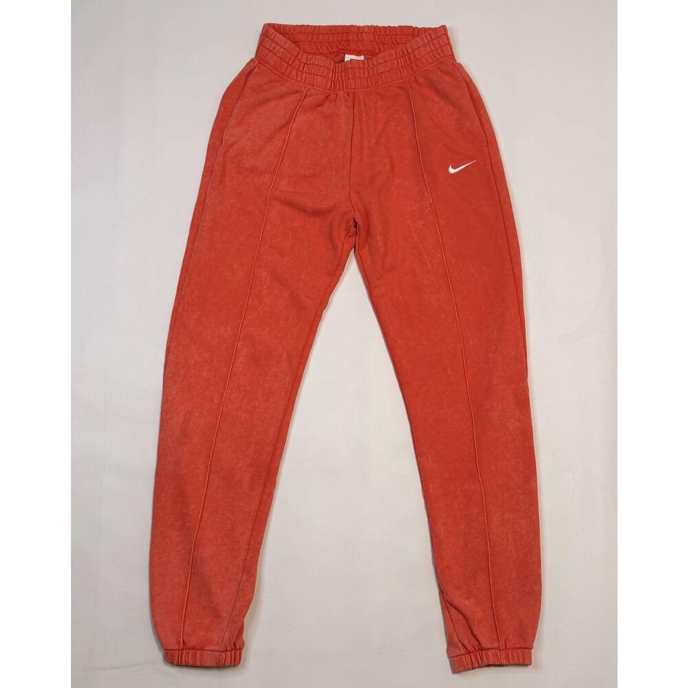 Nike Tracksuit Hoodie Sweatpants Set Womens XS Red Orange Fleece Jogger 2 Piece - Picture 7 of 14